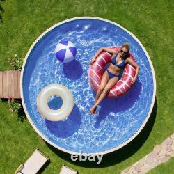 Durable 10 ft Heavy Vinyl Pool Liner for Above-Ground Pools Wrinkle-Free Fit
