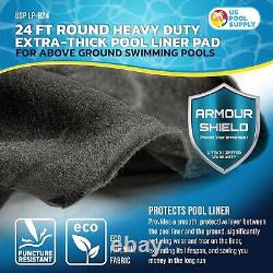 Durable 24-Foot Above-Ground Pool Liner Pad Prevents Punctures & Comforts Feet