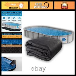 Durable Above Ground Pool Liner Pad 12'x24' Puncture Resistant Floor Mat, Blac