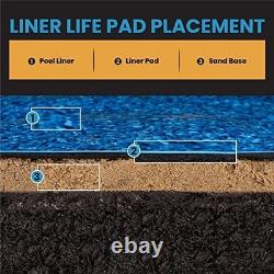 Durable Above Ground Pool Liner Pad 12'x24' Puncture Resistant Floor Mat, Blac
