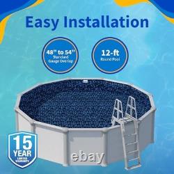 Evening Bay Overlap 12 ft Round Pool Liner for Above-Ground Steel Wall Pools