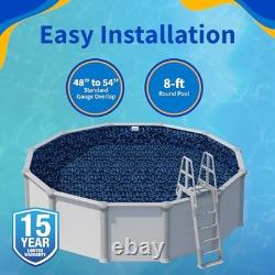 Evening Bay Overlap 8 ft Round Pool Liner for Above-Ground Steel Wall Pools