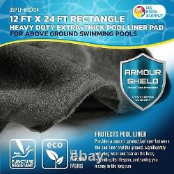 Extra-Thick 12-Foot x 24-Foot Above Ground Pool Liner Pad Easy Installation