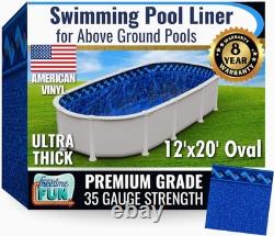 FreeTime Fun AG 12'x20' Oval 52 Deep Multi-Bead Liner Azure Peak