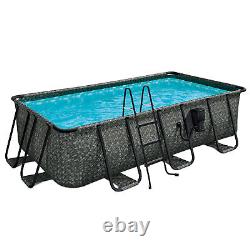 Funsicle 13' x 7' x 39 Oasis Rectangle Outdoor Above Ground Swimming Pool, Gray