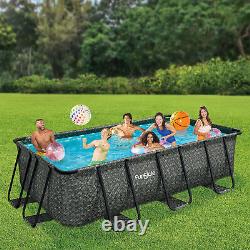 Funsicle 13' x 7' x 39 Oasis Rectangle Outdoor Above Ground Swimming Pool, Gray