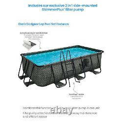 Funsicle 13' x 7' x 39 Oasis Rectangle Outdoor Above Ground Swimming Pool, Gray