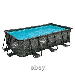 Funsicle 13' x 7' x 39 Oasis Rectangle Outdoor Above Ground Swimming Pool, Gray