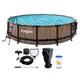 Funsicle 14' x 42 Oasis Round Outdoor Above Ground Pool, Natural Teak(Open Box)