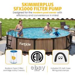 Funsicle 14' x 42 Oasis Round Outdoor Above Ground Pool, Natural Teak(Open Box)