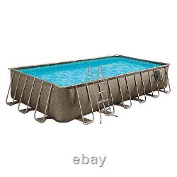 Funsicle 24'x12'x52 Oasis Rectangle Outdoor Above Ground Swimming Pool, Brown