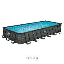 Funsicle 24'x12'x52 Oasis Rectangle Outdoor Above Ground Swimming Pool, Gray