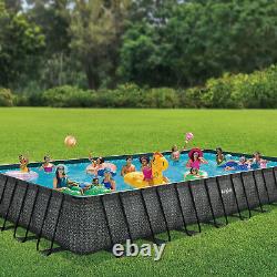 Funsicle 32'x16'x52 Oasis Rectangle Outdoor Above Ground Swimming Pool, Gray