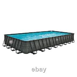 Funsicle 32'x16'x52 Oasis Rectangle Outdoor Above Ground Swimming Pool, Gray