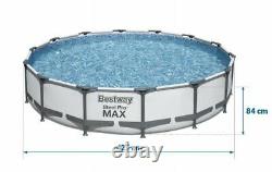 GARDEN SWIMMING POOL 427 cm 14FT Round Frame Above Ground Pool with PUMP SET