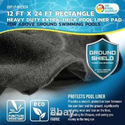 Ground Shield 12-Foot x 24-Foot Rectangle Heavy Duty Pool Liner Pad for Above