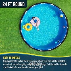 Ground Shield Round Pool Liner Pad 24 Foot Heavy Duty Above Ground Weed Barrier