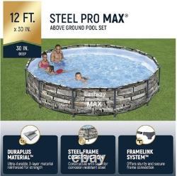 HEAVY DUTY Pro MAX 12' x 30 Above Ground Pool Round Metal Frame WE SHIP OVERSEA