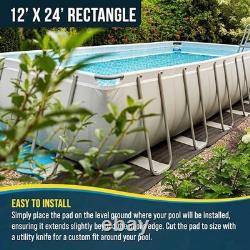 Heavy-Duty 12' x 24' Rectangle Pool Liner Pad Ground Shield, Durable Protectio