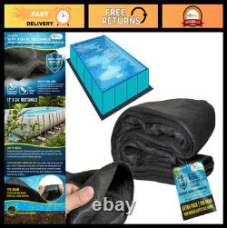 Heavy Duty 12x24 Rectangle Pool Liner Pad Protects, Prevents Punctures, Eco-Fr