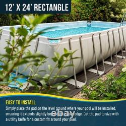 Heavy Duty 12x24 Rectangle Pool Liner Pad Protects, Prevents Punctures, Eco-Fr