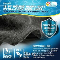 Heavy Duty 18ft Round Pool Liner Pad Ground Shield, Weed Barrier, Easy Install