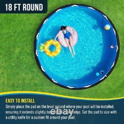Heavy Duty 18ft Round Pool Liner Pad Ground Shield, Weed Barrier, Easy Install