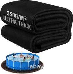 Heavy-Duty 24FT Black Above-Ground Pool Liner Pad Easy Pre-Cut Installation