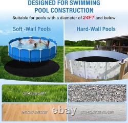 Heavy-Duty 24FT Black Above-Ground Pool Liner Pad Easy Pre-Cut Installation