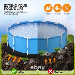 Heavy-Duty Round Above Ground Pool Pad 12/15/18 FT Ultra-Thick Black Liner