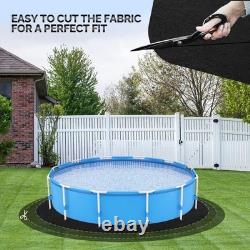 Heavy-Duty Round Above Ground Pool Pad 12/15/18 FT Ultra-Thick Black Liner