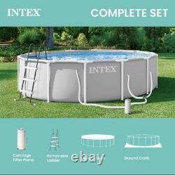 INTEX Prism Frame 14ft x 42in Premium Above Ground Pool Set with Filter Pump