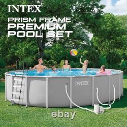 INTEX Prism Frame 20ft x 52in Premium Above Ground Pool Set with Filter Pump