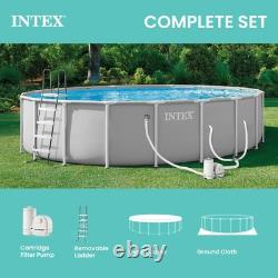 INTEX Prism Frame 20ft x 52in Premium Above Ground Pool Set with Filter Pump