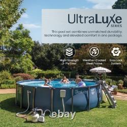 INTEX UltraLuxe 20ft x 52in Above Ground Pool, Sand Pump, & Saltwater System