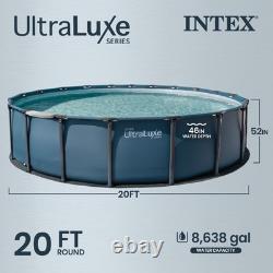 INTEX UltraLuxe 20ft x 52in Above Ground Pool, Sand Pump, & Saltwater System