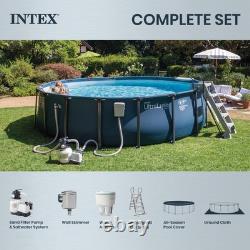 INTEX UltraLuxe 20ft x 52in Above Ground Pool, Sand Pump, & Saltwater System