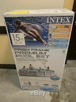 Intex 15 x 42 Prism Frame Pool Set OPEN BOX MISSING POOL LINER READ DESCRIPTION