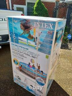 Intex 16ft x 48in ClearView Prism Above Ground Pool with Filter Pump + Ladder