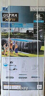 Intex 18' x 9' x 52 Ultra XTR Rectangle Swimming Pool Set Pump Filter New