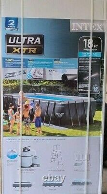 Intex 18' x 9' x 52 Ultra XTR Rectangle Swimming Pool Set Pump Filter New