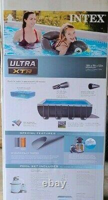 Intex 18' x 9' x 52 Ultra XTR Rectangle Swimming Pool Set Pump Filter New