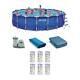 Intex 18ft x 48in Metal Frame Swimming Pool Set with Pump + 6 Filter Cartridges