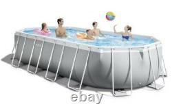 Intex 20ft X 10ft X 48in Prism Frame Oval Above Ground Pool Set