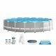 Intex 20ft x 52in Prism Frame Above Ground Swimming Pool Set with Filter Pump