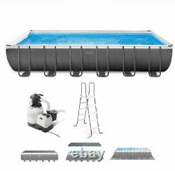 Intex 24ft X 12ft X 52in Ultra XTR Frame Rectangular Pool Set with Filter & ladd