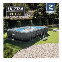 Intex 24ft X 12ft X 52in Ultra XTR Rectangular Pool + Sand Filter, Ladder, Cover