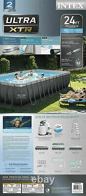 Intex 26367EH 24' x 12' x 52 Rectangular Ultra XTR Frame Swimming Pool with Pump