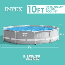 Intex 26701EH 10ft x 30in Prism Frame Above Ground Swimming Pool with Pump