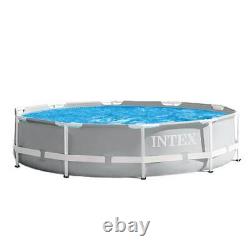 Intex 26701EH 10ft x 30in Prism Metal Frame Above Ground Swimming Pool with Pump